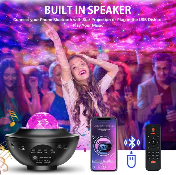 Colorful Starry Sky Galaxy Projector Nightlight Child Bluetooth Usb Music Player Star Night Light Romantic Projection Lamp Gifts